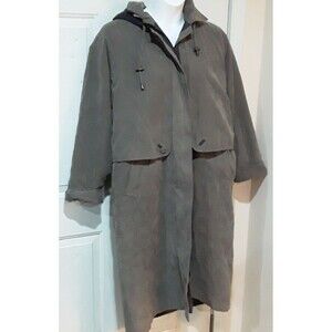 Women's Coat, Frandsen, Olive Green Padded Trench  Size L/ Sz Eur 44 Preowned